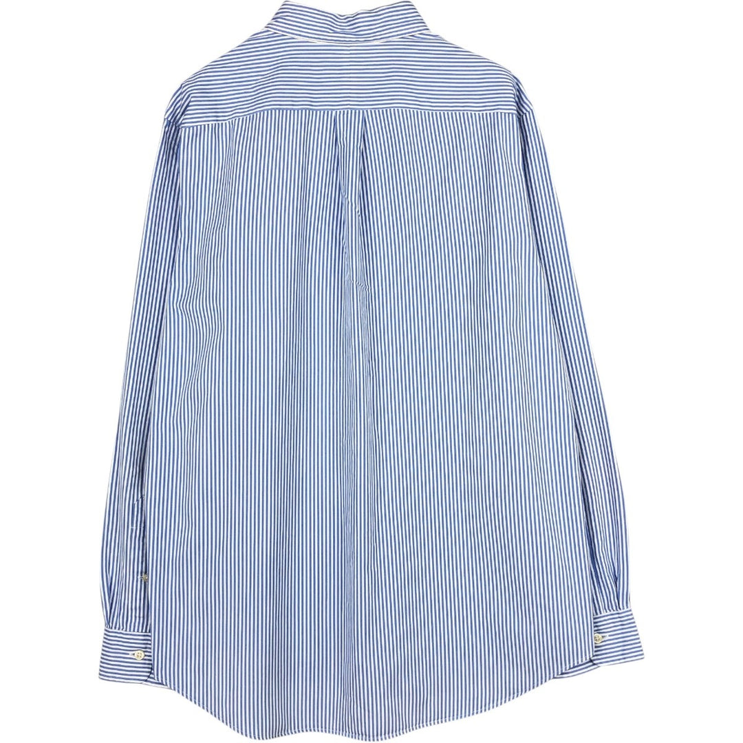 Ralph Lauren CUSTOM FIT long sleeve cotton striped shirt, men's size L cotton Blue type light blue Vintage Second Hand