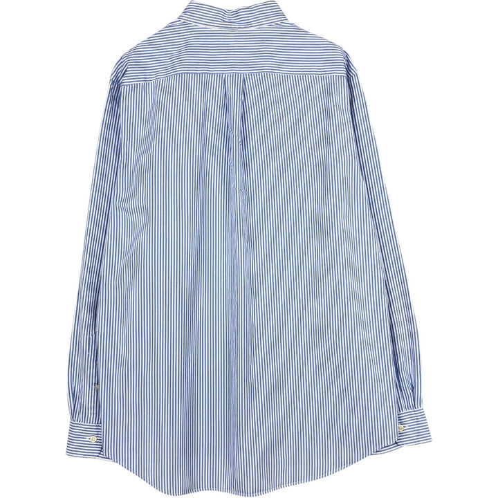 Ralph Lauren CUSTOM FIT long sleeve cotton striped shirt, men's size L cotton Blue type light blue Vintage Second Hand