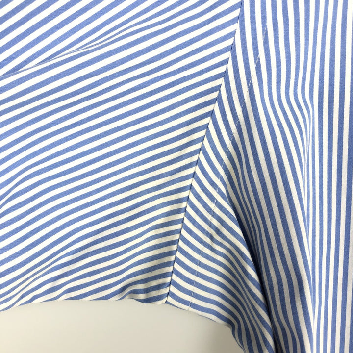 Ralph Lauren CUSTOM FIT long sleeve cotton striped shirt, men's size L cotton Blue type light blue Vintage Second Hand