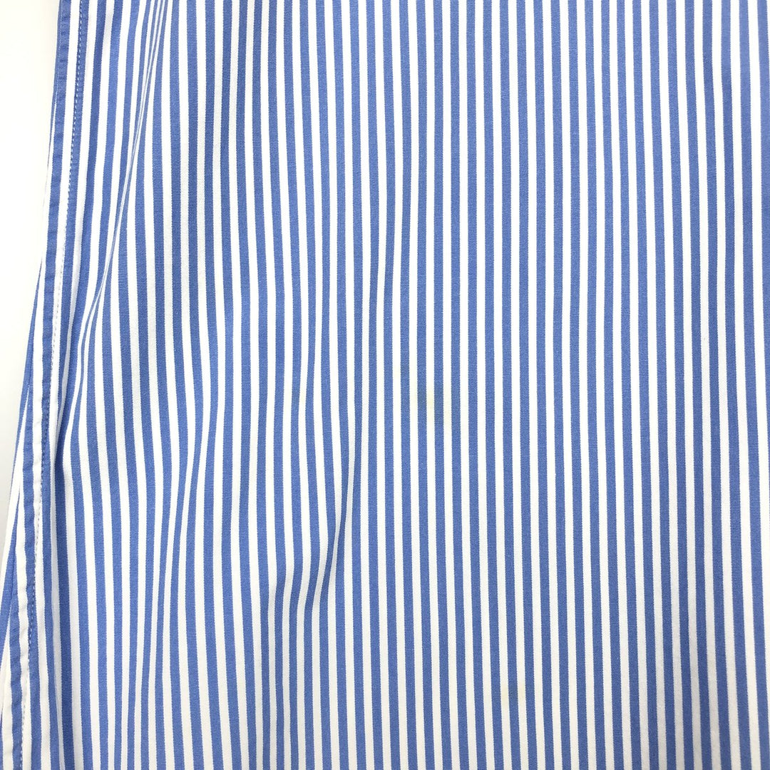 Ralph Lauren CUSTOM FIT long sleeve cotton striped shirt, men's size L cotton Blue type light blue Vintage Second Hand