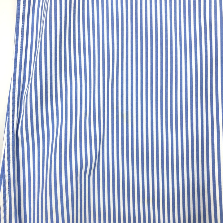Ralph Lauren CUSTOM FIT long sleeve cotton striped shirt, men's size L cotton Blue type light blue Vintage Second Hand