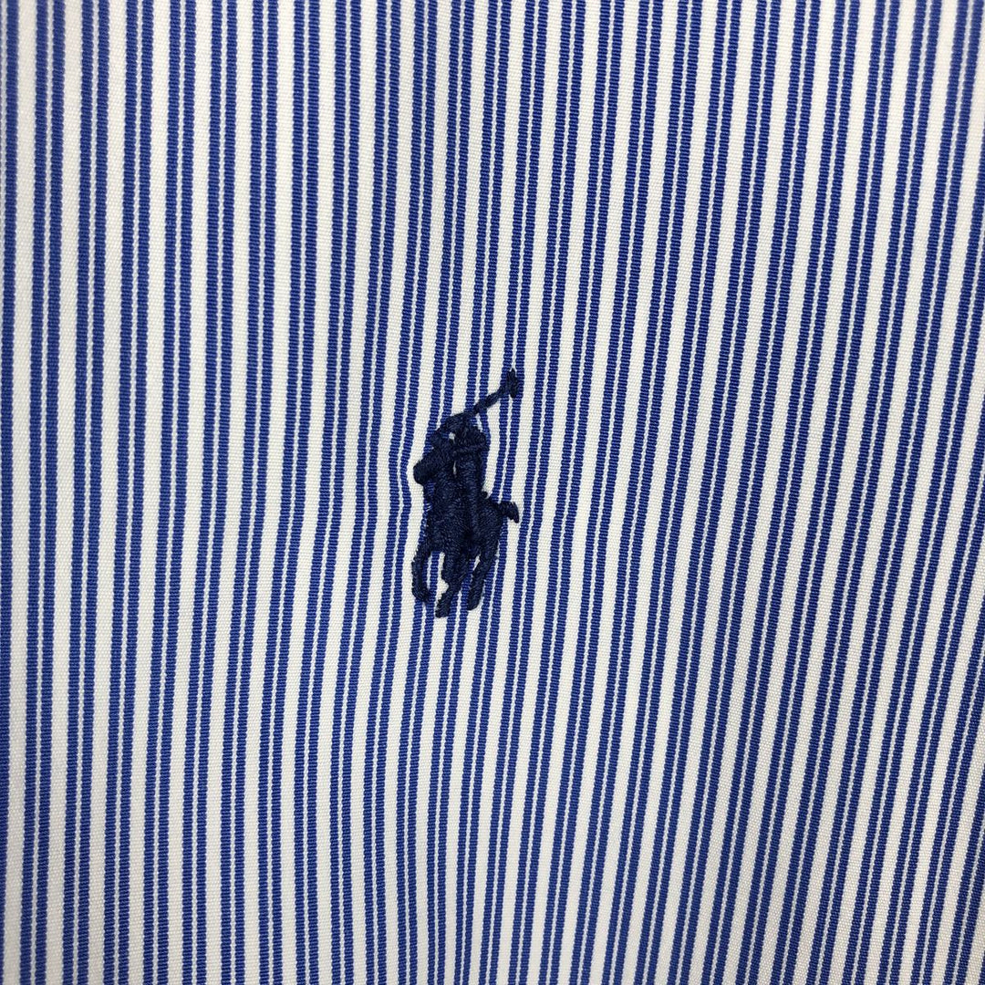 Ralph Lauren CUSTOM FIT long sleeve button down striped shirt men's size M cotton blue type Vintage Second Hand