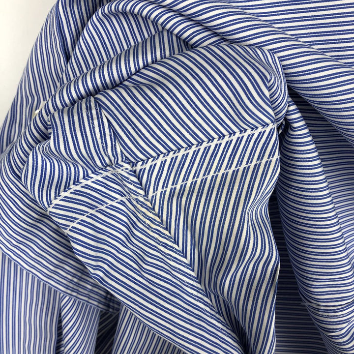 Ralph Lauren CUSTOM FIT long sleeve button down striped shirt men's size M cotton blue type Vintage Second Hand