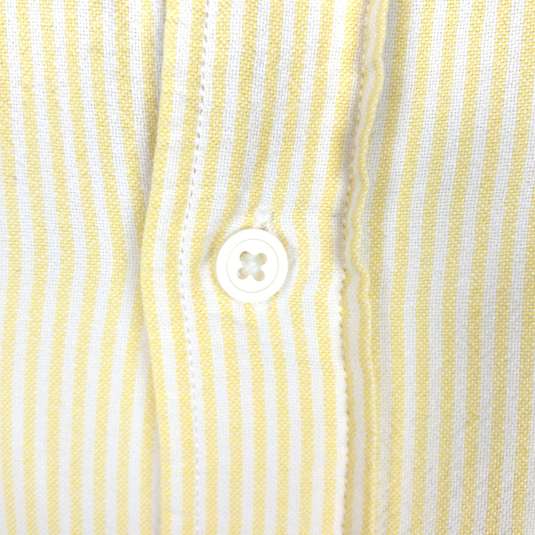 Ralph Lauren POLO JEANS COMPANY Stripe Pattern Stand Collar Shirt, Men's Size M (approx.) cotton yellow type Vintage Second Hand