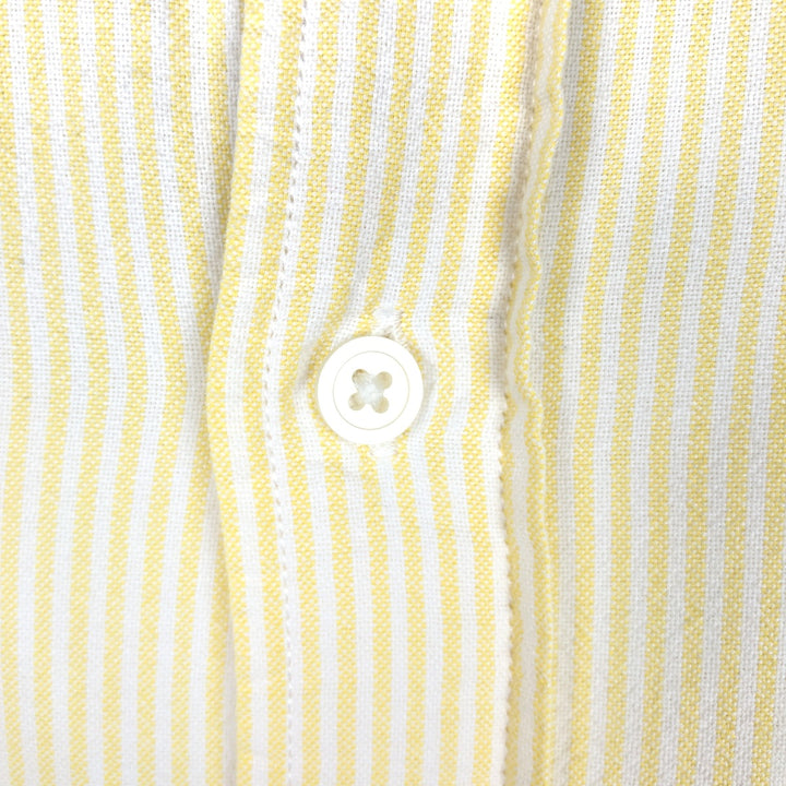 Ralph Lauren POLO JEANS COMPANY Stripe Pattern Stand Collar Shirt, Men's Size M (approx.) cotton yellow type Vintage Second Hand
