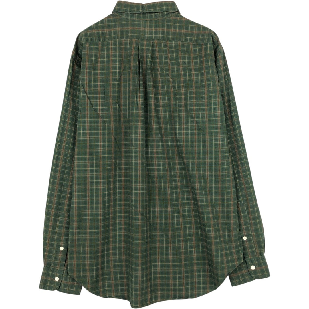 Ralph Lauren CRASSIC FIT Long-Sleeve Button-Down Check Shirt, Men's Size L (approx.) cotton green type Vintage Second Hand