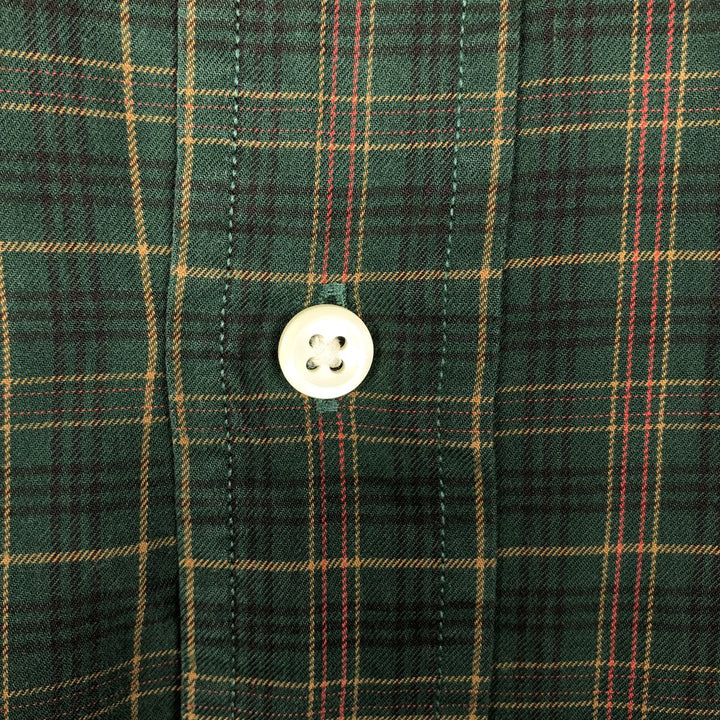 Ralph Lauren CRASSIC FIT Long-Sleeve Button-Down Check Shirt, Men's Size L (approx.) cotton green type Vintage Second Hand