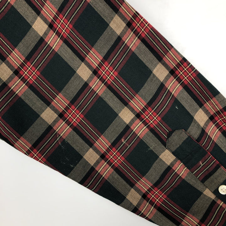 Ralph Lauren BLAIRE long sleeve button down check shirt, men's size L cotton green type Vintage Second Hand