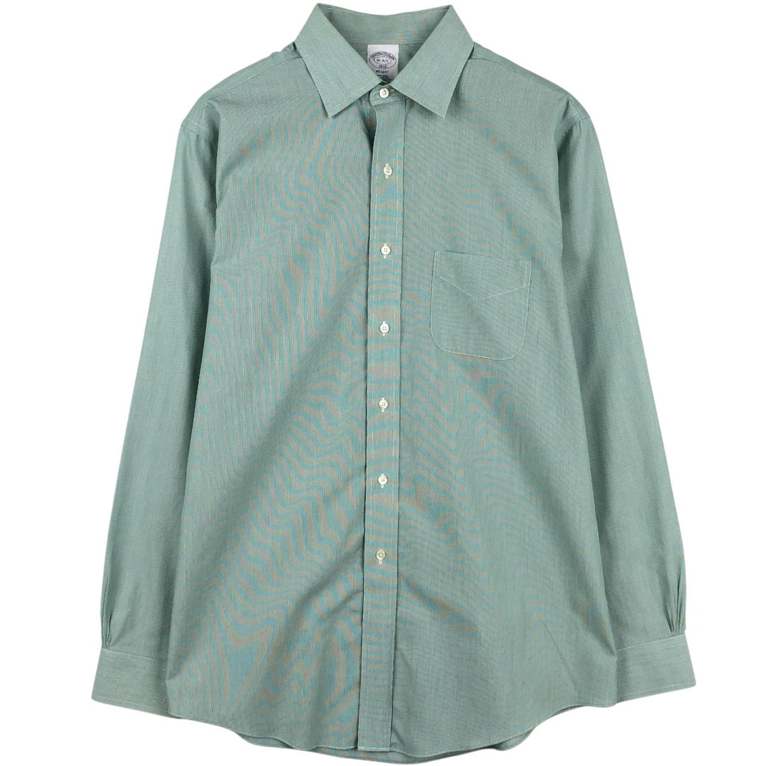 Brooks Brothers 1818 REGENT Long Sleeve Cotton Shirt, Men's Size Medium cotton green type Vintage Second Hand