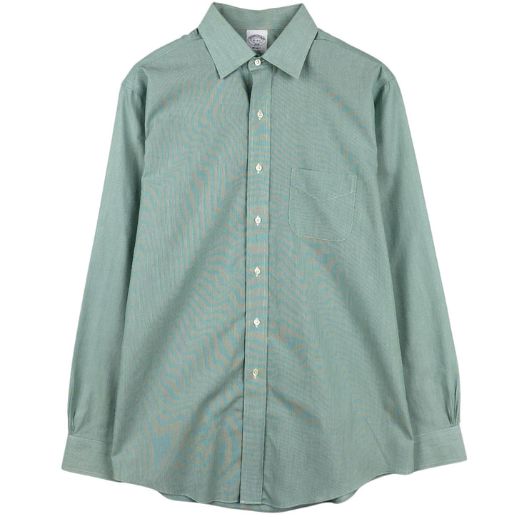 Brooks Brothers 1818 REGENT Long Sleeve Cotton Shirt, Men's Size Medium cotton green type Vintage Second Hand