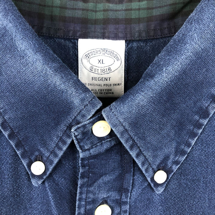 Brooks Brothers 1818 REGENT Long Sleeve Button Down Shirt Men's XL cotton navy blue type Vintage Second Hand