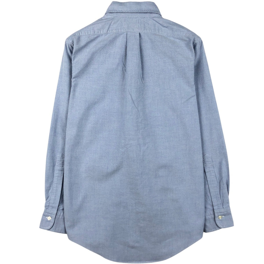 80s-90'S Brooks Brothers Est.1818 Makers and Merchants Plain Long-Sleeve Button-Down Shirt, Made in USA, Men's Size M (approx.) Supima Cotton Blue type light blue Vintage Second Hand