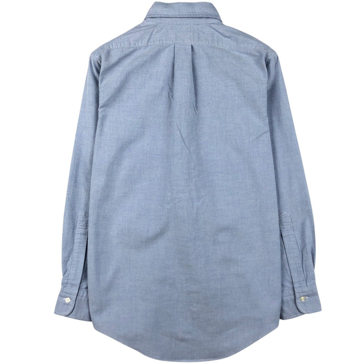 80s-90'S Brooks Brothers Est.1818 Makers and Merchants Plain Long-Sleeve Button-Down Shirt, Made in USA, Men's Size M (approx.) Supima Cotton Blue type light blue Vintage Second Hand