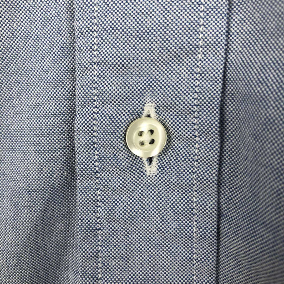 80s-90'S Brooks Brothers Est.1818 Makers and Merchants Plain Long-Sleeve Button-Down Shirt, Made in USA, Men's Size M (approx.) Supima Cotton Blue type light blue Vintage Second Hand