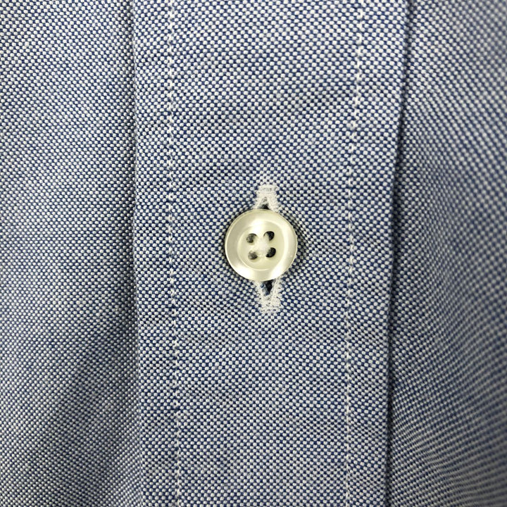 80s-90'S Brooks Brothers Est.1818 Makers and Merchants Plain Long-Sleeve Button-Down Shirt, Made in USA, Men's Size M (approx.) Supima Cotton Blue type light blue Vintage Second Hand
