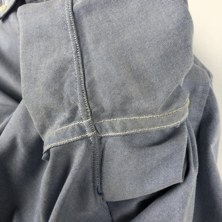 80s-90'S Brooks Brothers Est.1818 Makers and Merchants Plain Long-Sleeve Button-Down Shirt, Made in USA, Men's Size M (approx.) Supima Cotton Blue type light blue Vintage Second Hand