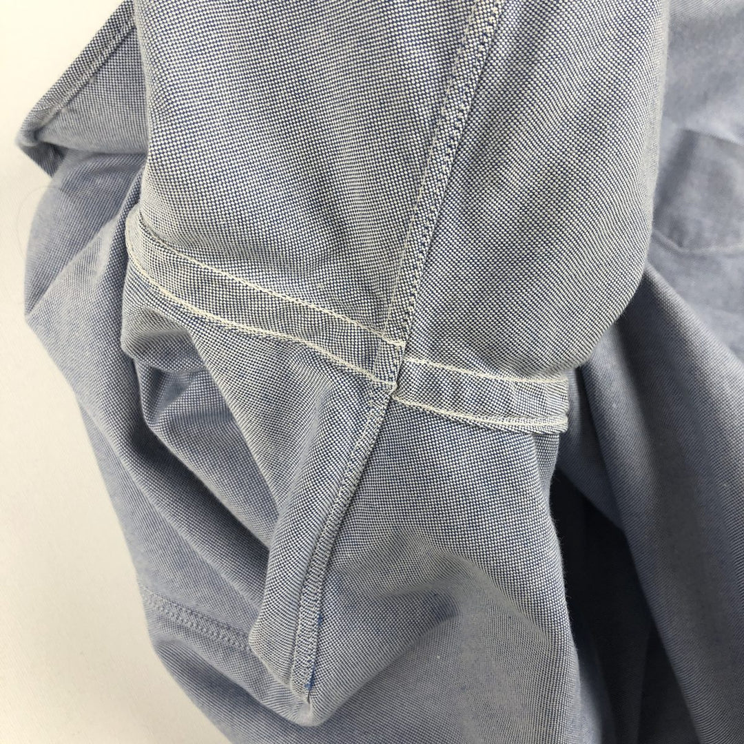 80s-90'S Brooks Brothers Est.1818 Makers and Merchants Plain Long-Sleeve Button-Down Shirt, Made in USA, Men's Size M (approx.) Supima Cotton Blue type light blue Vintage Second Hand