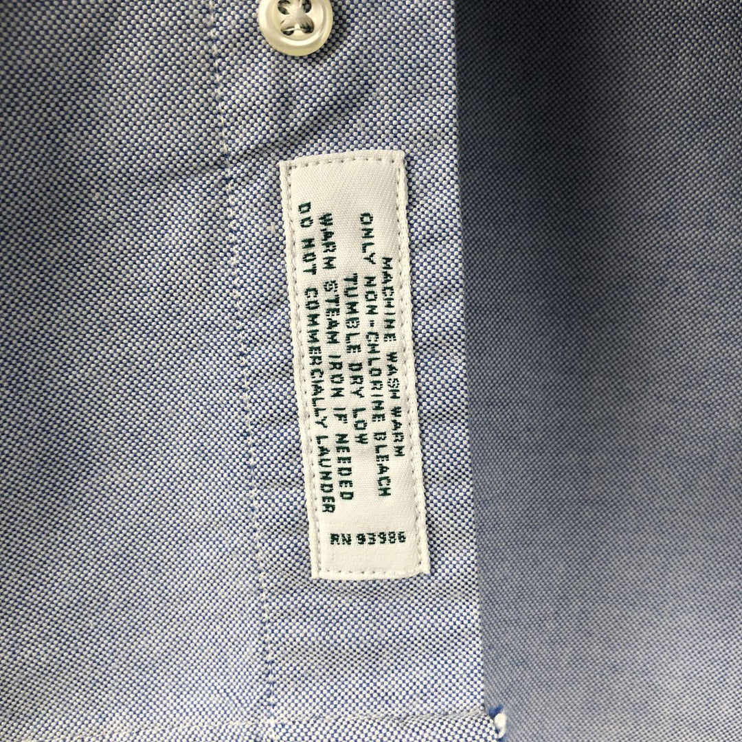 80s-90'S Brooks Brothers Est.1818 Makers and Merchants Plain Long-Sleeve Button-Down Shirt, Made in USA, Men's Size M (approx.) Supima Cotton Blue type light blue Vintage Second Hand