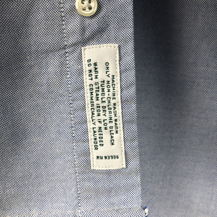 80s-90'S Brooks Brothers Est.1818 Makers and Merchants Plain Long-Sleeve Button-Down Shirt, Made in USA, Men's Size M (approx.) Supima Cotton Blue type light blue Vintage Second Hand