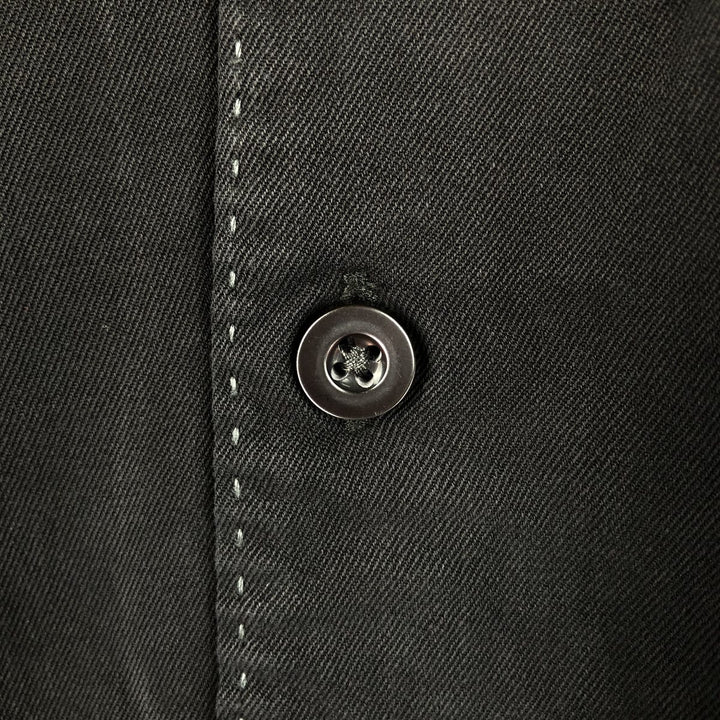 Tommy Bahama plain long-sleeved silk shirt, men's size L (equivalent), boxy fit. silk black type Vintage Second Hand