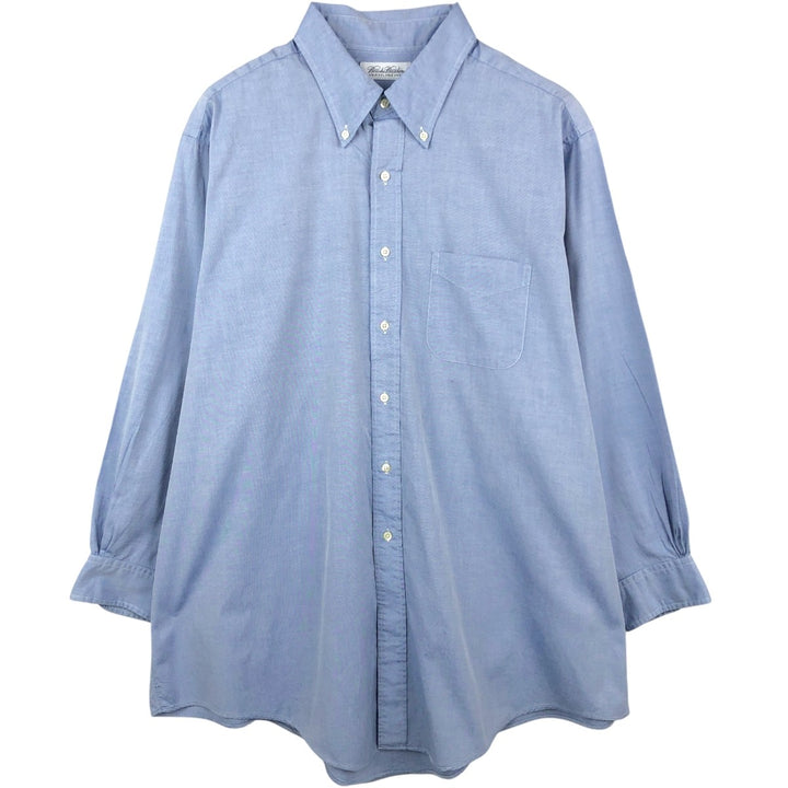 Brooks Brothers long-sleeved button-down shirt, made in the USA, men's size XXL cotton blue type Vintage Second Hand