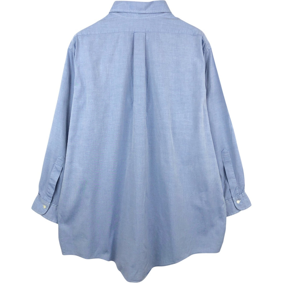 Brooks Brothers long-sleeved button-down shirt, made in the USA, men's size XXL cotton blue type Vintage Second Hand