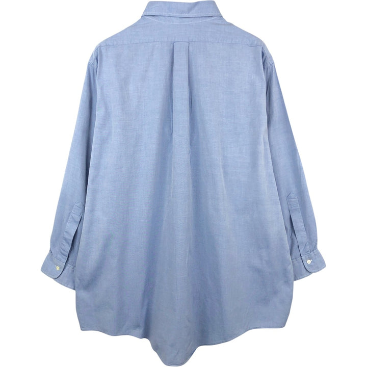 Brooks Brothers long-sleeved button-down shirt, made in the USA, men's size XXL cotton blue type Vintage Second Hand