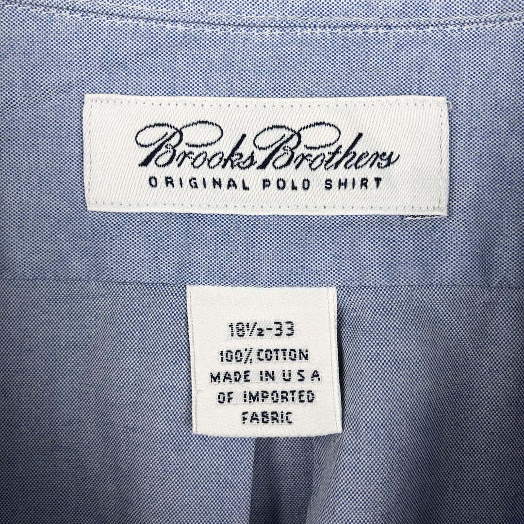 Brooks Brothers long-sleeved button-down shirt, made in the USA, men's size XXL cotton blue type Vintage Second Hand