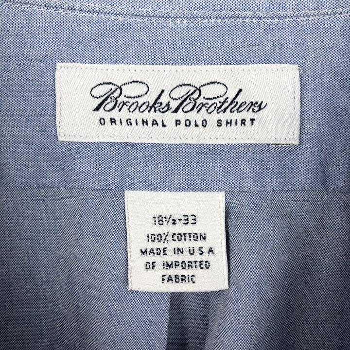 Brooks Brothers long-sleeved button-down shirt, made in the USA, men's size XXL cotton blue type Vintage Second Hand