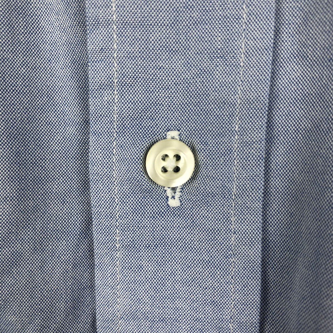 Brooks Brothers long-sleeved button-down shirt, made in the USA, men's size XXL cotton blue type Vintage Second Hand