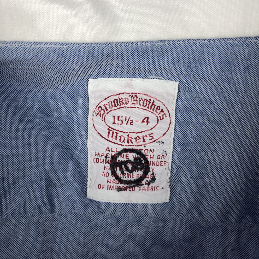 Vintage 80s-90'S Brooks Brothers MAKERS long-sleeved cotton clerical shirt, made in the USA, size M, men's. cotton blue type Vintage Second Hand