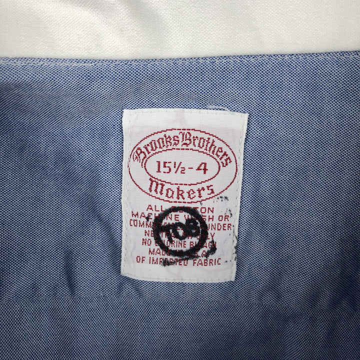 Vintage 80s-90'S Brooks Brothers MAKERS long-sleeved cotton clerical shirt, made in the USA, size M, men's. cotton blue type Vintage Second Hand