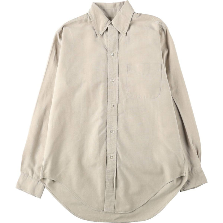 1970'S Brooks Brothers MAKERS Long-Sleeve Button-Down Shirt, Men's Size M (approx.), Vintage cotton Beige type Vintage Second Hand
