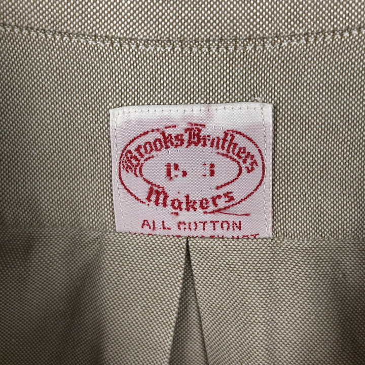 1970'S Brooks Brothers MAKERS Long-Sleeve Button-Down Shirt, Men's Size M (approx.), Vintage cotton Beige type Vintage Second Hand