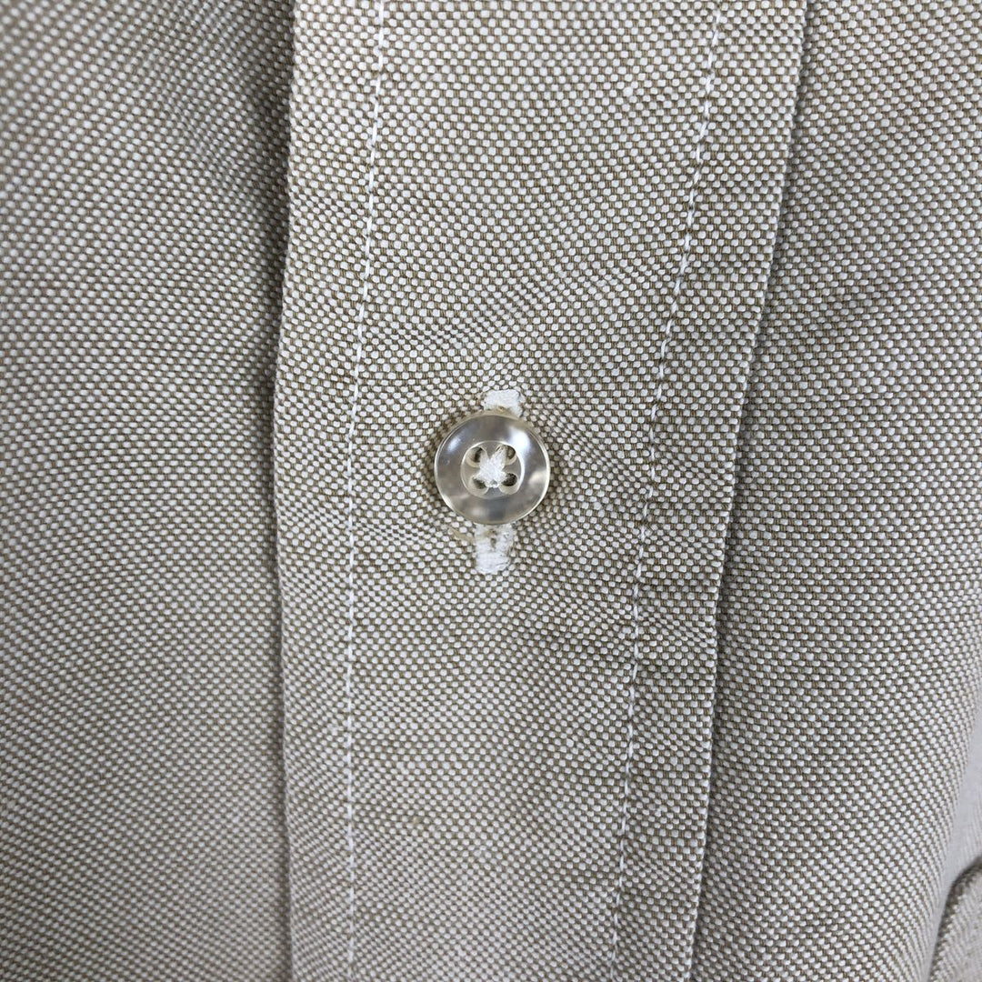 1970'S Brooks Brothers MAKERS Long-Sleeve Button-Down Shirt, Men's Size M (approx.), Vintage cotton Beige type Vintage Second Hand