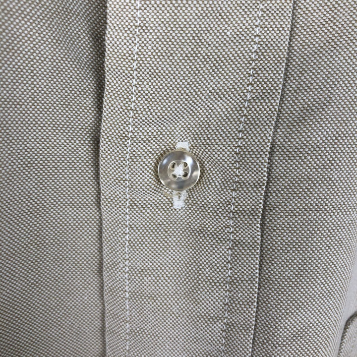 1970'S Brooks Brothers MAKERS Long-Sleeve Button-Down Shirt, Men's Size M (approx.), Vintage cotton Beige type Vintage Second Hand
