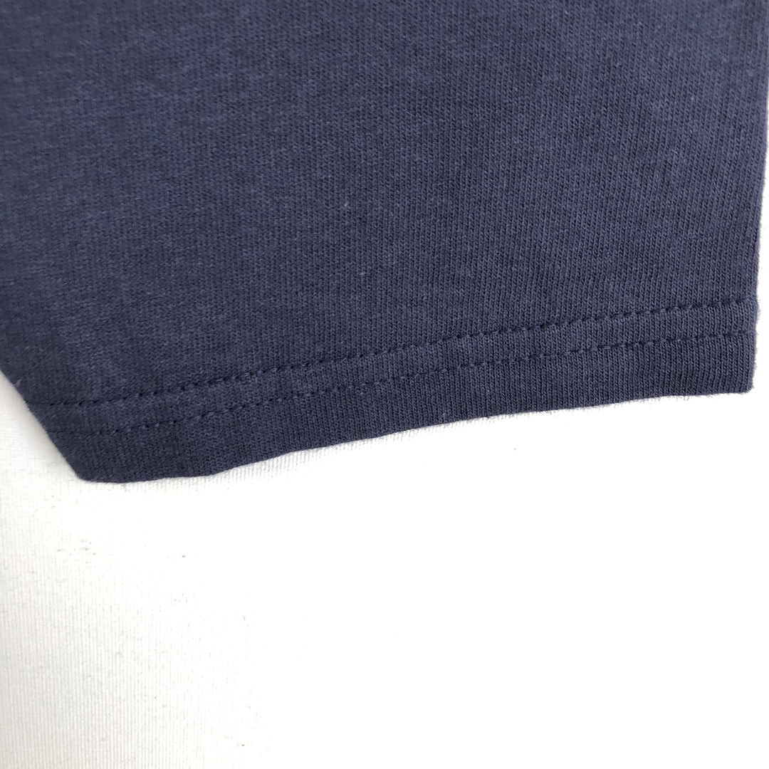 Anvil JM IN THE AM 3/4 Sleeve Raglan T-Shirt, Men's Size L cotton navy blue type Vintage Second Hand