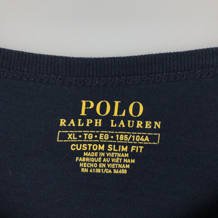 Ralph Lauren POLO RALPH LAUREN CUSTOM SLIM FIT Long-Sleeve T-Shirt (Men's XL equivalent) cotton black type Vintage Second Hand