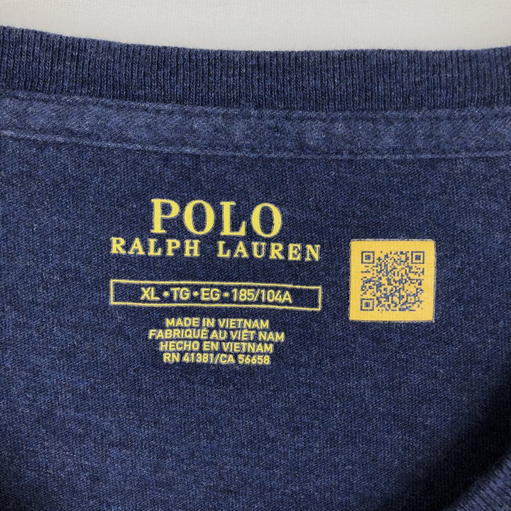 Ralph Lauren POLO RALPH LAUREN long-sleeved T-shirt, men's size XL cotton navy blue type Vintage Second Hand