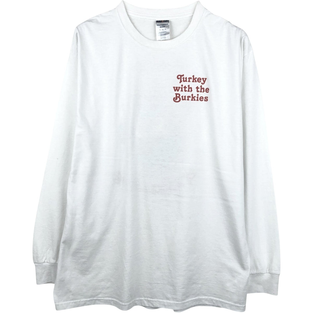 Jerzees Human-i-Tees Long-Sleeve T-Shirt (Men's XL equivalent) cotton white type Vintage Second Hand