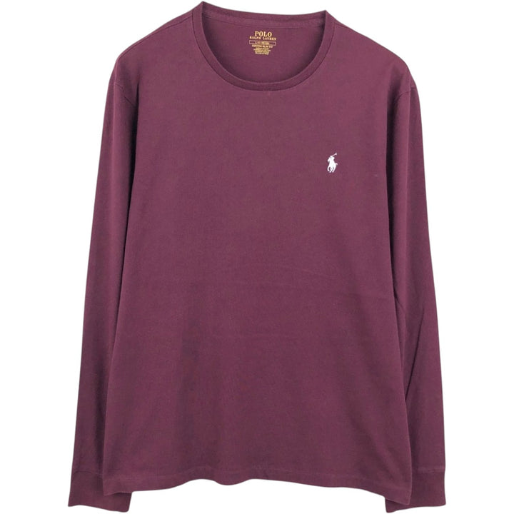 Ralph Lauren POLO RALPH LAUREN CUSTOM SLIM FIT Long-Sleeve T-Shirt (Men's Size L) unclear Red type red-purple Vintage Second Hand