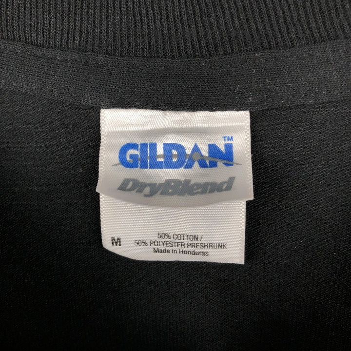 Gildan Motorcycle T-shirt, Men's Size M (approx.) polyester black type Vintage Second Hand