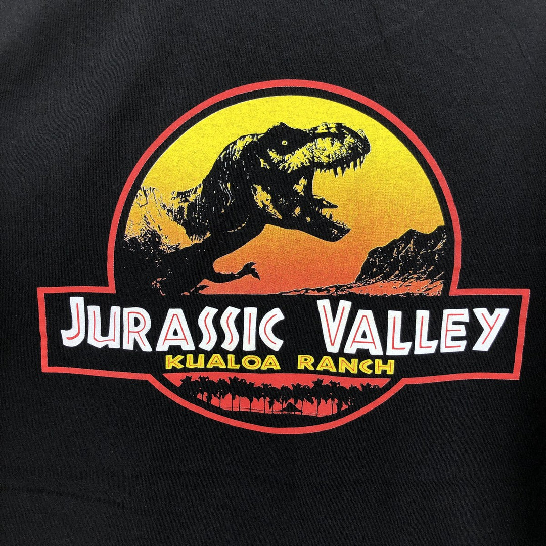 JURASSIC VALLEY KUALOA RANCH Long-Sleeve T-Shirt (Men's Size M) unclear black type Vintage Second Hand