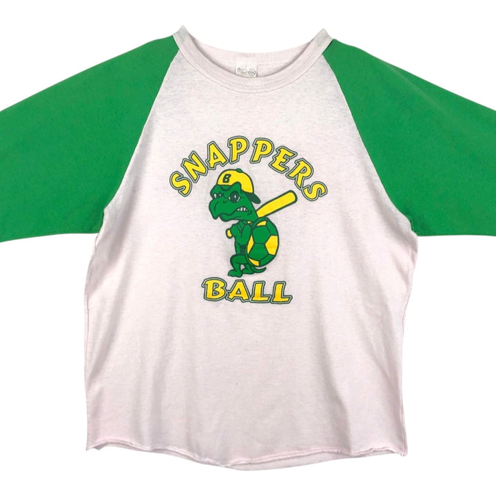 ~90'S Athletic Knit 3/4 Sleeve Raglan T-Shirt, Made in Canada, Men's Size M (Equivalent), Vintage polyester white type Vintage Second Hand