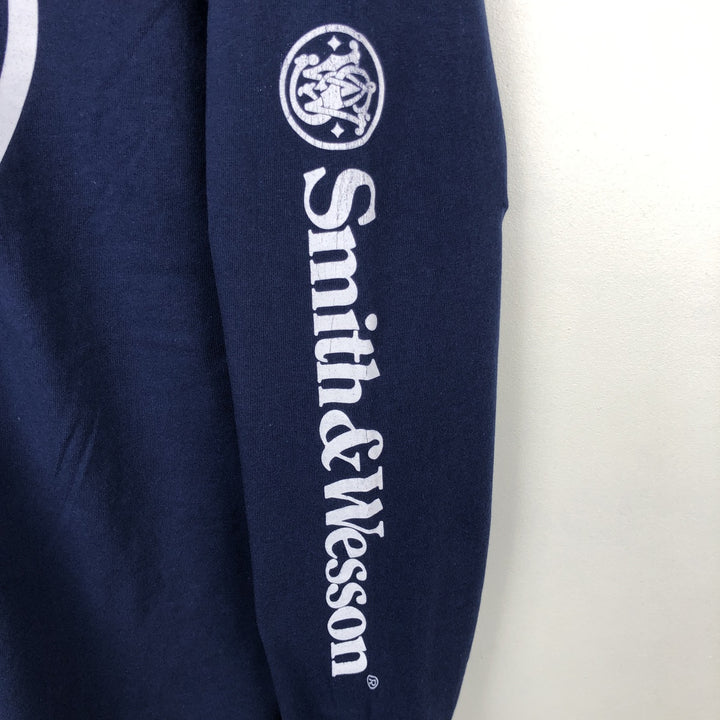 PORT & COMPANY Long-Sleeve T-Shirt (Men's XL equivalent) cotton navy blue type Vintage Second Hand