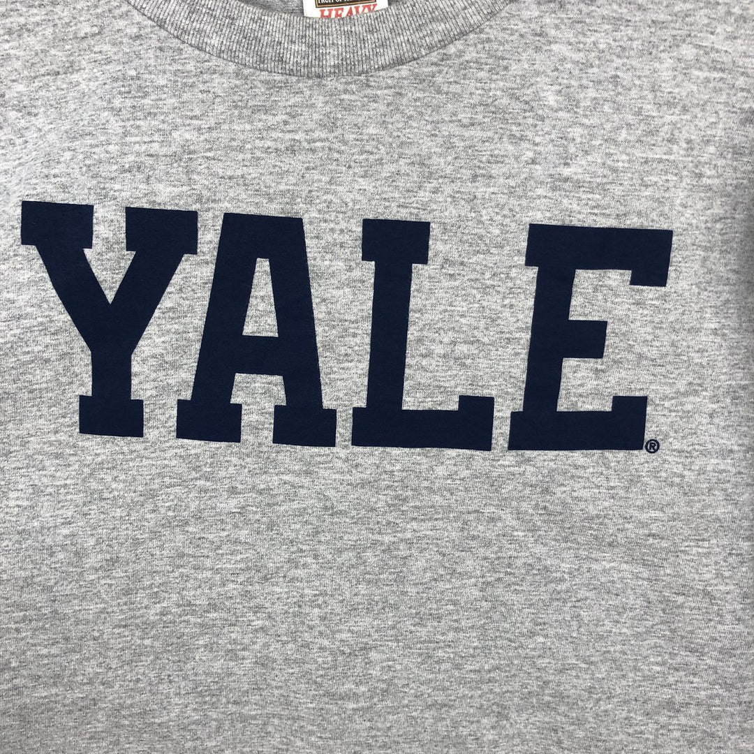 2000'S Fruit of the Loom Yale University Long-Sleeve T-Shirt (Men's XL equivalent) cotton gray type Vintage Second Hand