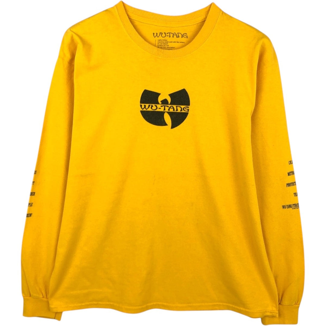 Wu-Tang Clan Long-Sleeve Rap T-Shirt (Men's Size L) cotton yellow type Vintage Second Hand