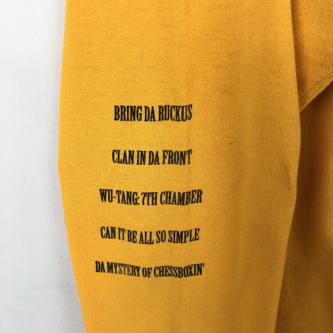 Wu-Tang Clan Long-Sleeve Rap T-Shirt (Men's Size L) cotton yellow type Vintage Second Hand
