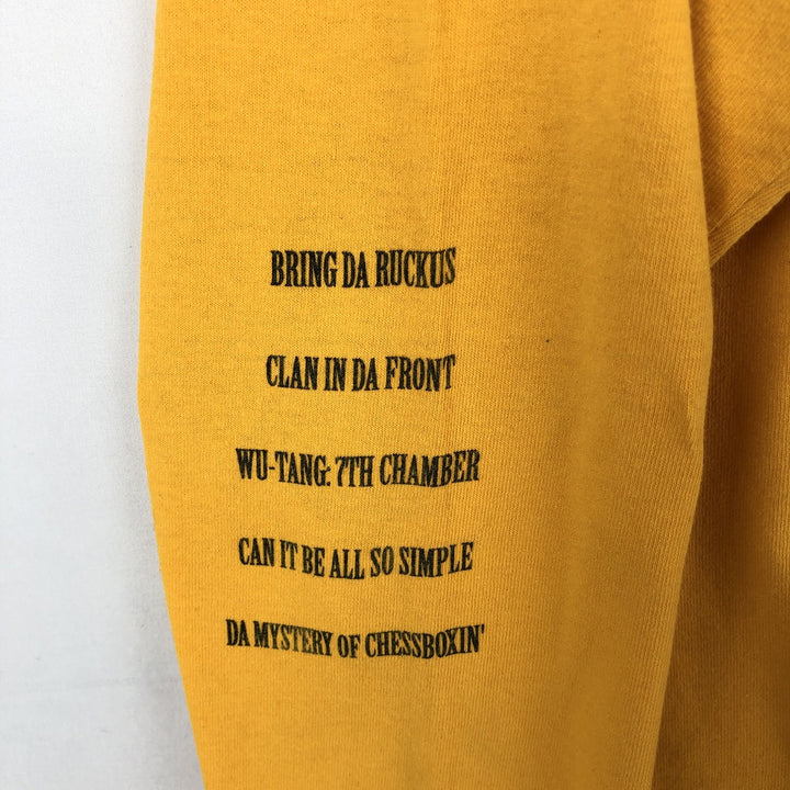 Wu-Tang Clan Long-Sleeve Rap T-Shirt (Men's Size L) cotton yellow type Vintage Second Hand