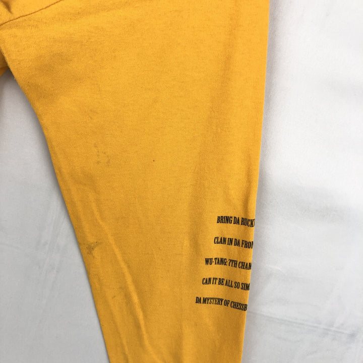 Wu-Tang Clan Long-Sleeve Rap T-Shirt (Men's Size L) cotton yellow type Vintage Second Hand